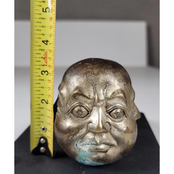 Phra Phrom Bronze 4 Faces Brahma Head Statue "Pleasure Anger Sorrow Joy" 3.75" - Picture 6 of 8